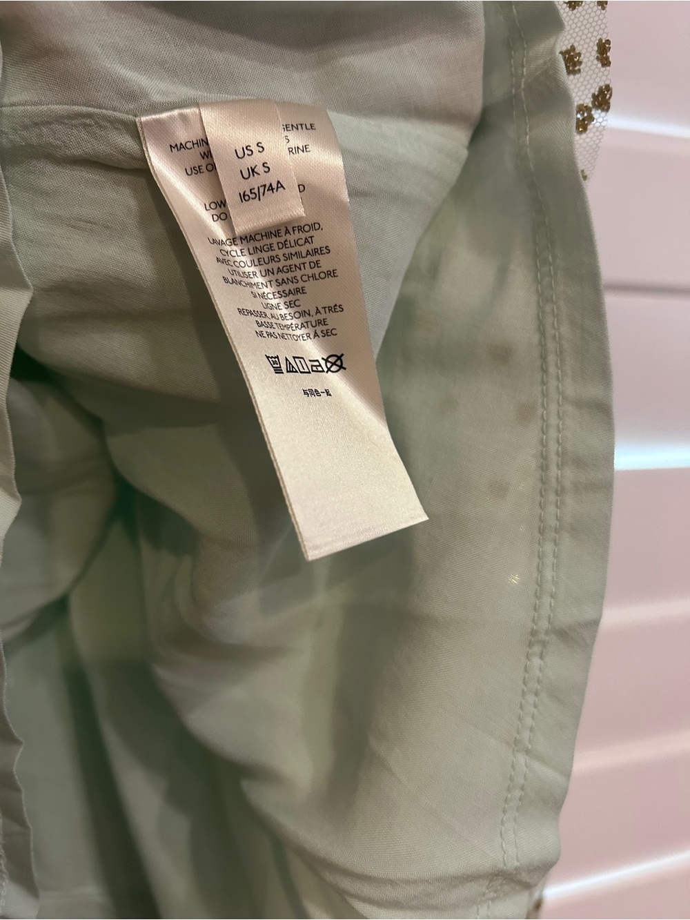 Anthropologie Sydney Shimmer Tulle Midi Skirt Mint Green Size Small - Picture 5 of 6